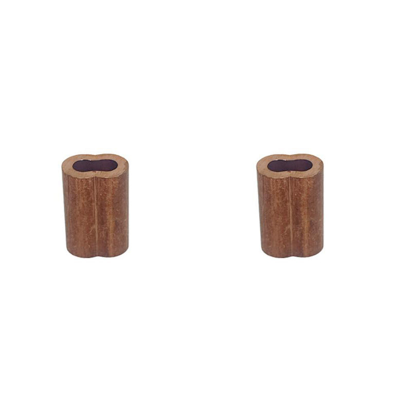 10 Pc 1/8" Copper Sleeve Wire Rope Swage Crimp Crimping Clip Duplex Oval Sleeves