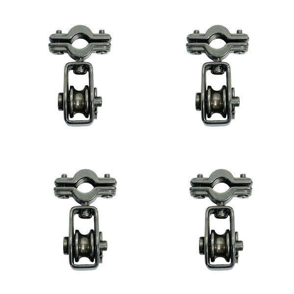 4 Pc Marine Stainless Steel T304 1" Cable Block Swivel Sheave Wire Rope Cable