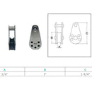Marine Stainless Steel 1/4" fix Pin Pulley Block Nylon Sheave Wire Rope Pulley