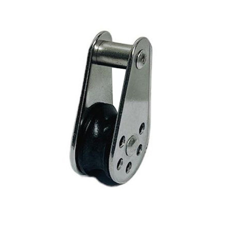 Marine Stainless Steel 1/4" fix Pin Pulley Block Nylon Sheave Wire Rope Pulley