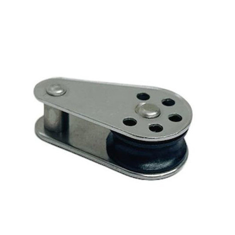 Marine Stainless Steel 1/4" fix Pin Pulley Block Nylon Sheave Wire Rope Pulley