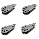 4 Pc Marine Stainless Steel 1/4" Removable Pin Pulley Block Nylon Sheave