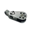 Marine Stainless Steel 1/4" Pulley Block Removable Pin & Toggle Nylon Sheave