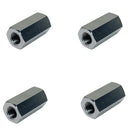 4 Pc Marine Boat Stainless Steel 1/4" Coupling Nut Hex Connecting Nut Threaded