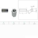 Marine Boat Stainless Steel T316 1" Coupling Nut Hex Connecting Nut Threaded