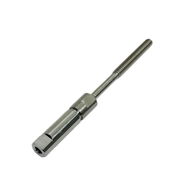 4 Pc Marine Stainless Steel Swageless Short Stud 1/4" Thread For 1/8" Cable Wire