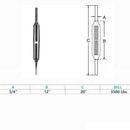 Marine Boat Stainless Steel 3/4" x 10-1/4" Stub End Turnbuckle WLL 3,500 Lbs