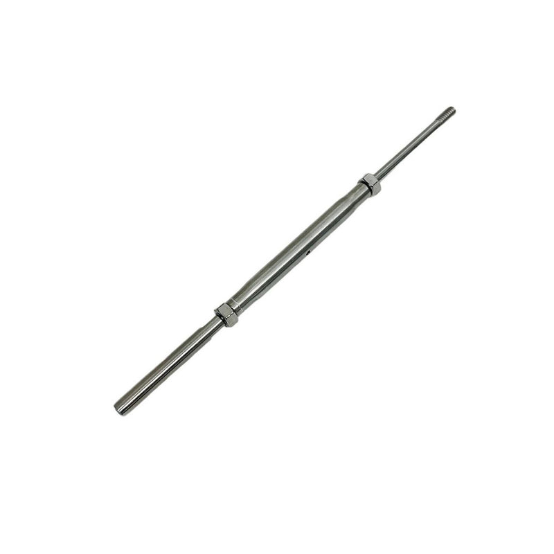Marine Stainless Steel 1/4" Threaded Rod & Swage Stud Turnbuckle 1/8" Cable