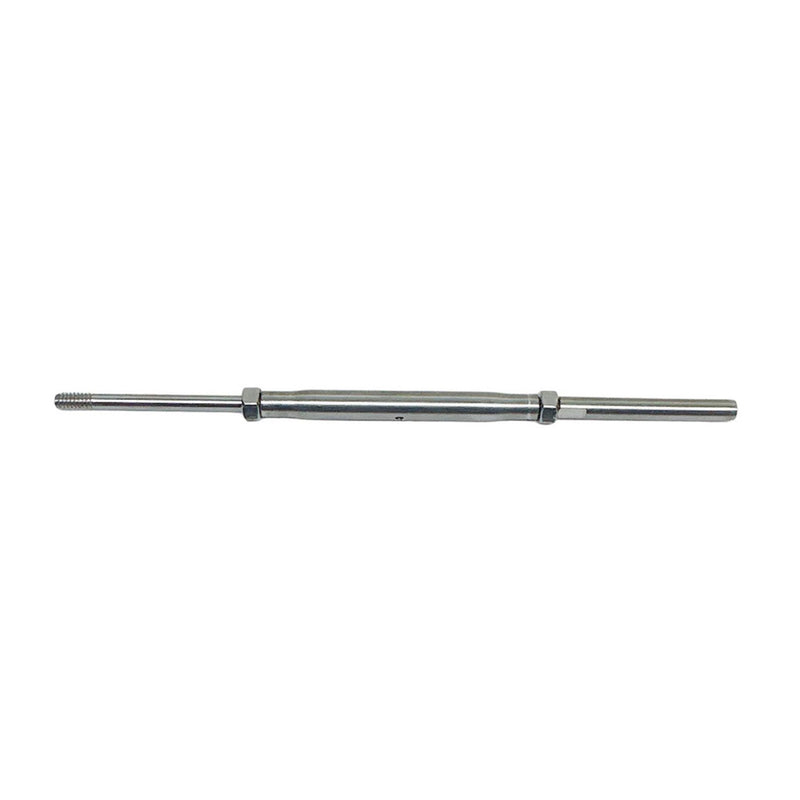 Marine Stainless Steel 1/4" Threaded Rod & Swage Stud Turnbuckle 1/8" Cable