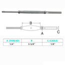 Marine Stainless Steel T316 Threaded Rod & Swage Stud Turnbuckle