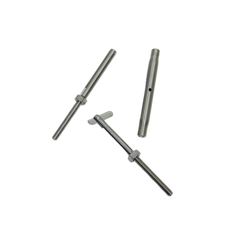 Stainless Steel 1/4" Threaded Drop Pin & Hand Swage Stud Turnbuckle For Cable