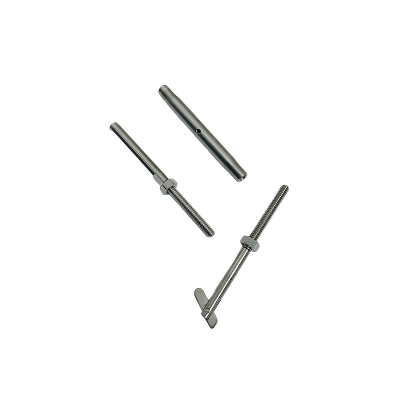 Stainless Steel 1/4" Threaded Drop Pin & Hand Swage Stud Turnbuckle For Cable