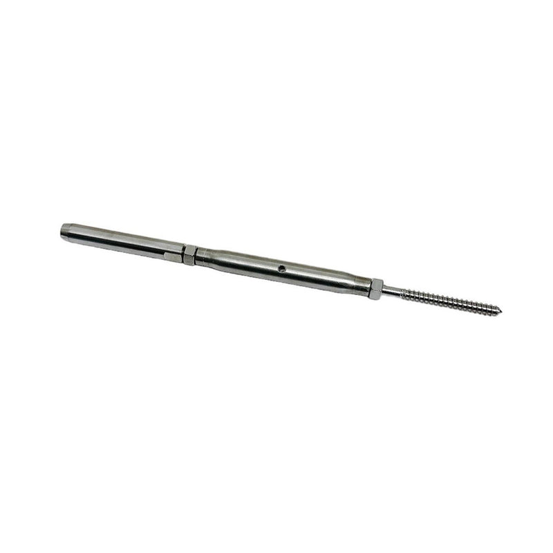 Marine Stainless Steel 3/8" Threaded Lag & Swage Stud Turnbuckle 1/4" Cable