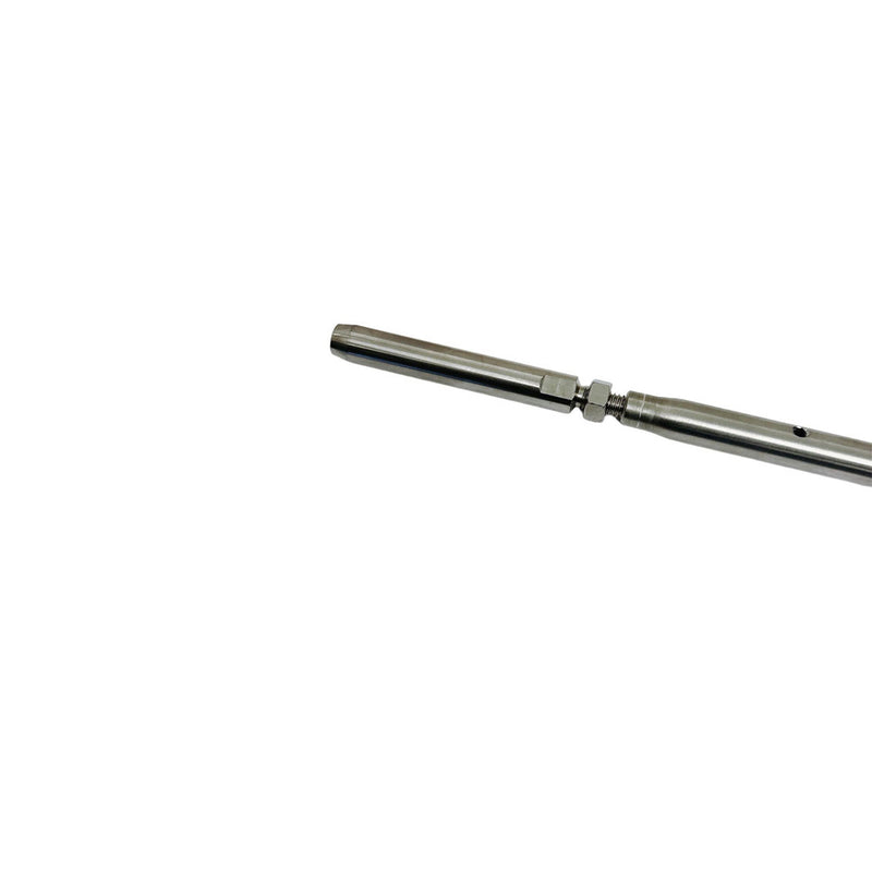 Marine Stainless Steel 3/8" Threaded Lag & Swage Stud Turnbuckle 1/4" Cable