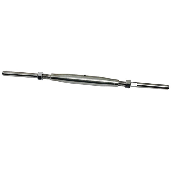 Marine Stainless Steel 1/4" Thread Swage Stud & Stud Pipe Turnbuckle 3/16" Cable