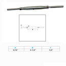 4 Pc Stainless Steel 5/16" Thread Swage Stud & Stud Pipe Turnbuckle 1/4" Cable