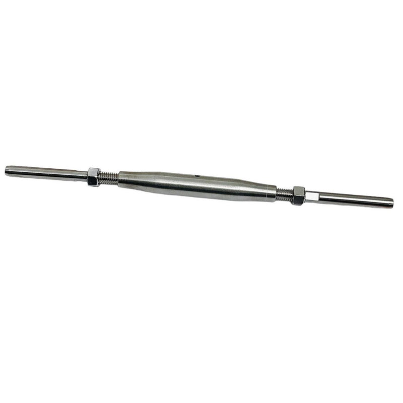 4 Pc Stainless Steel 3/8" Thread Swage Stud & Stud Pipe Turnbuckle 3/16" Cable