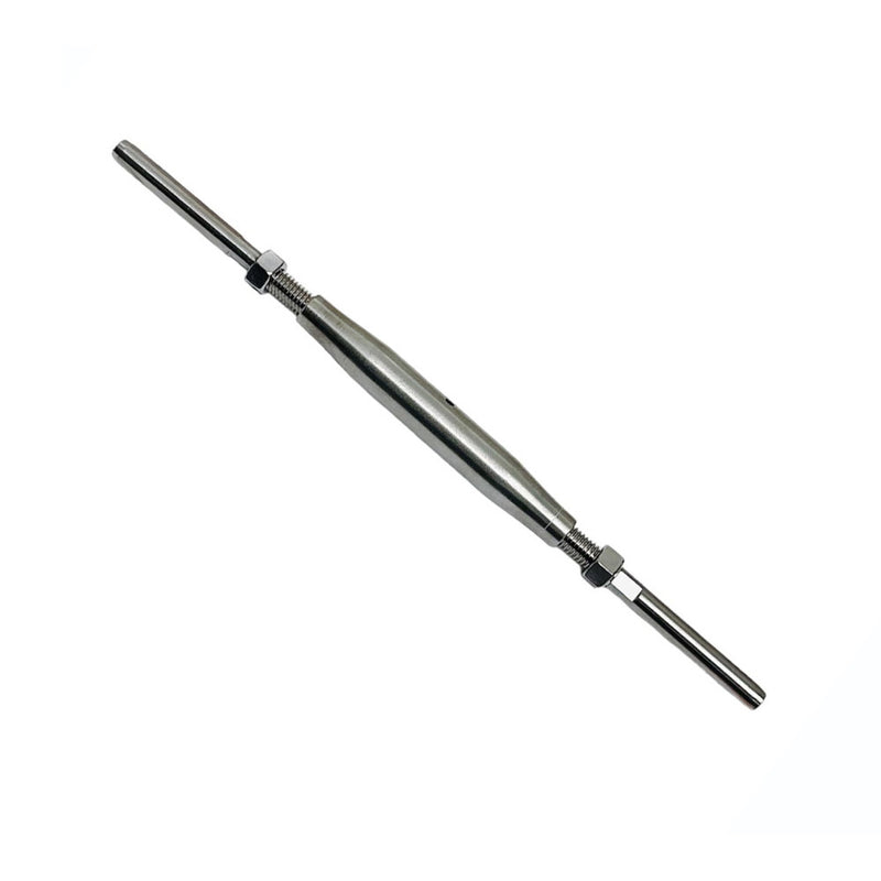 4 Pc Stainless Steel 3/8" Thread Swage Stud & Stud Pipe Turnbuckle 3/16" Cable