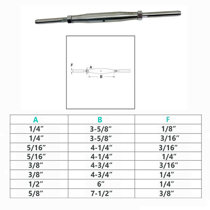 Marine Stainless Steel Thread Swage Stud & Stud Pipe Turnbuckle For Cable Wire