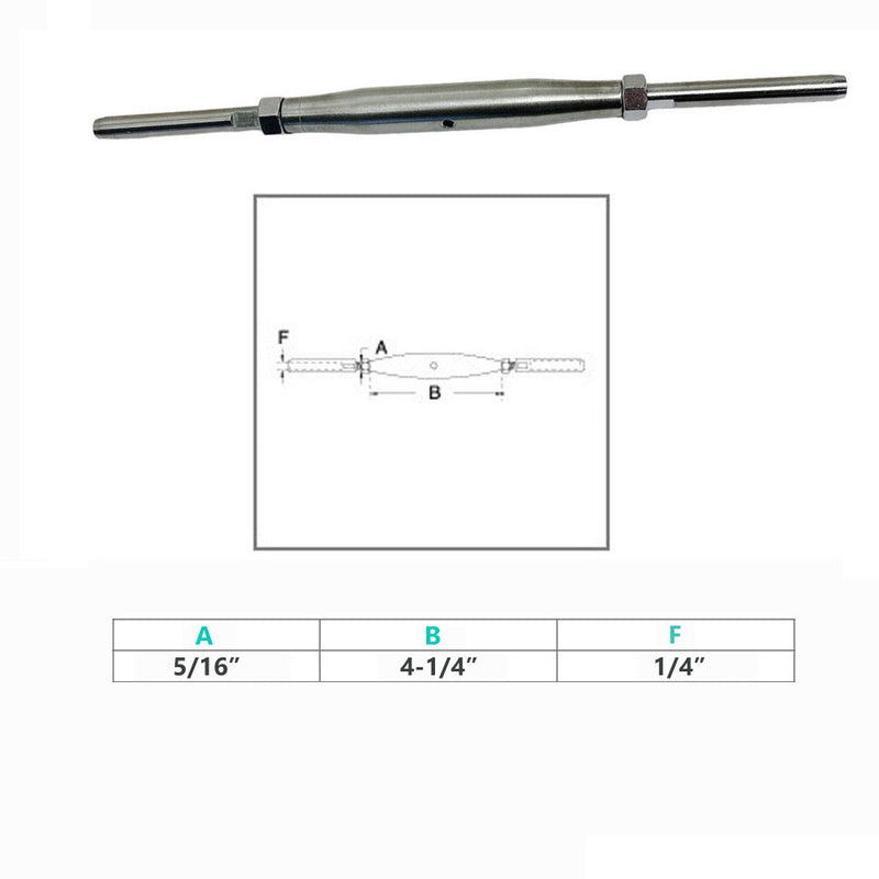 Marine Stainless Steel Thread Swage Stud & Stud Pipe Turnbuckle For Cable Wire