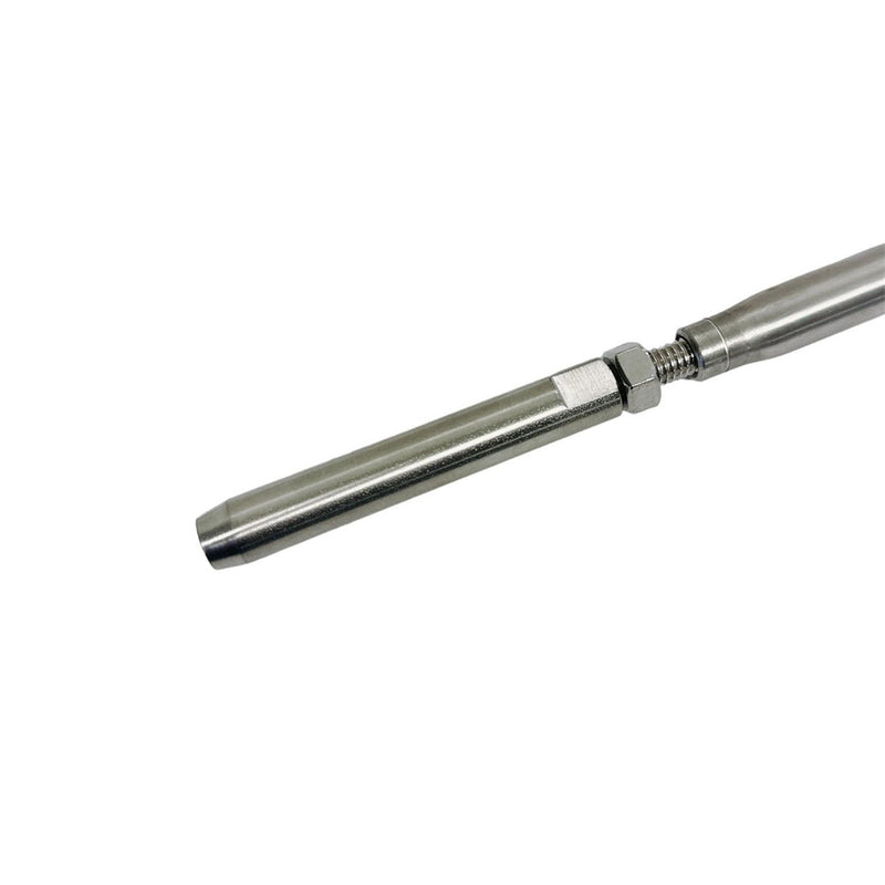4 Pc Stainless Steel 1/4" Thread Fork & Hand Swage Stud Turnbuckle 3/16" Cable