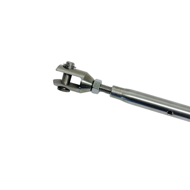 4 Pc Stainless Steel 1/4" Thread Fork & Hand Swage Stud Turnbuckle 3/16" Cable