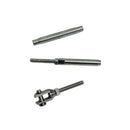 4 Pc Stainless Steel 1/4" Thread Fork & Hand Swage Stud Turnbuckle 3/16" Cable