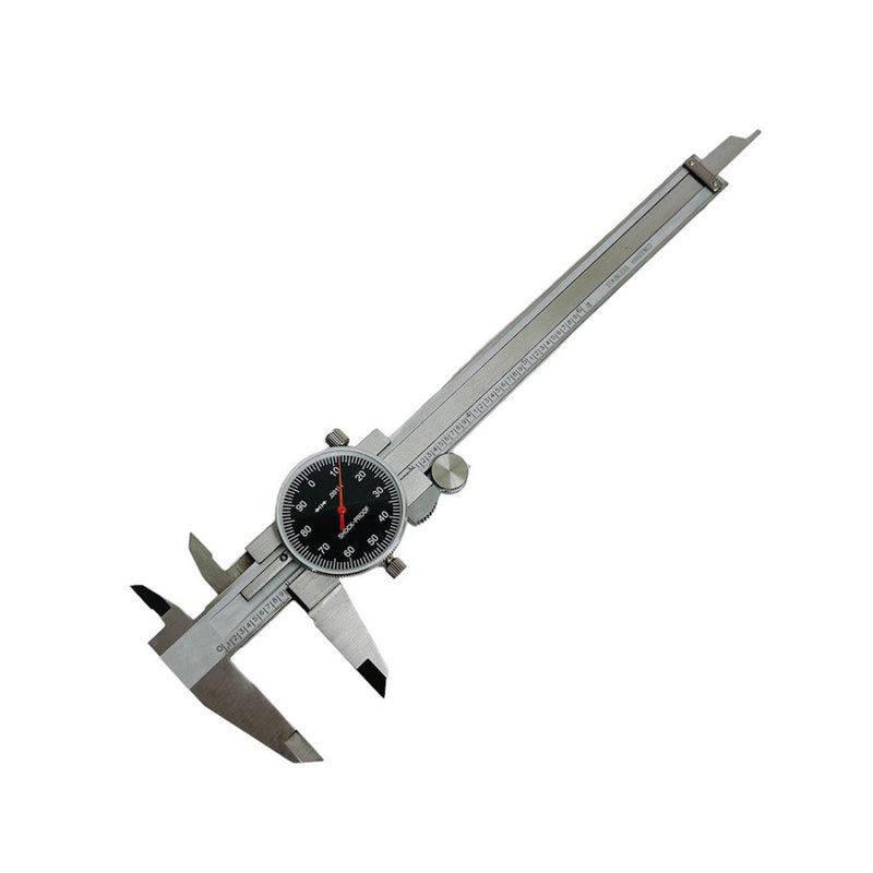 Black Face 0-6" stainless Steel Dial Caliper Shock Proof 0.001" Graduation