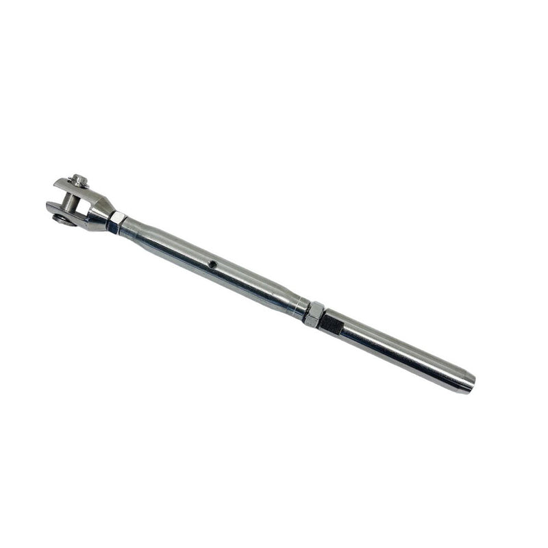 Marine Stainless Steel 1/4" Thread Fork & Hand Swage Stud Turnbuckle For 1/8", 3/16" Cable