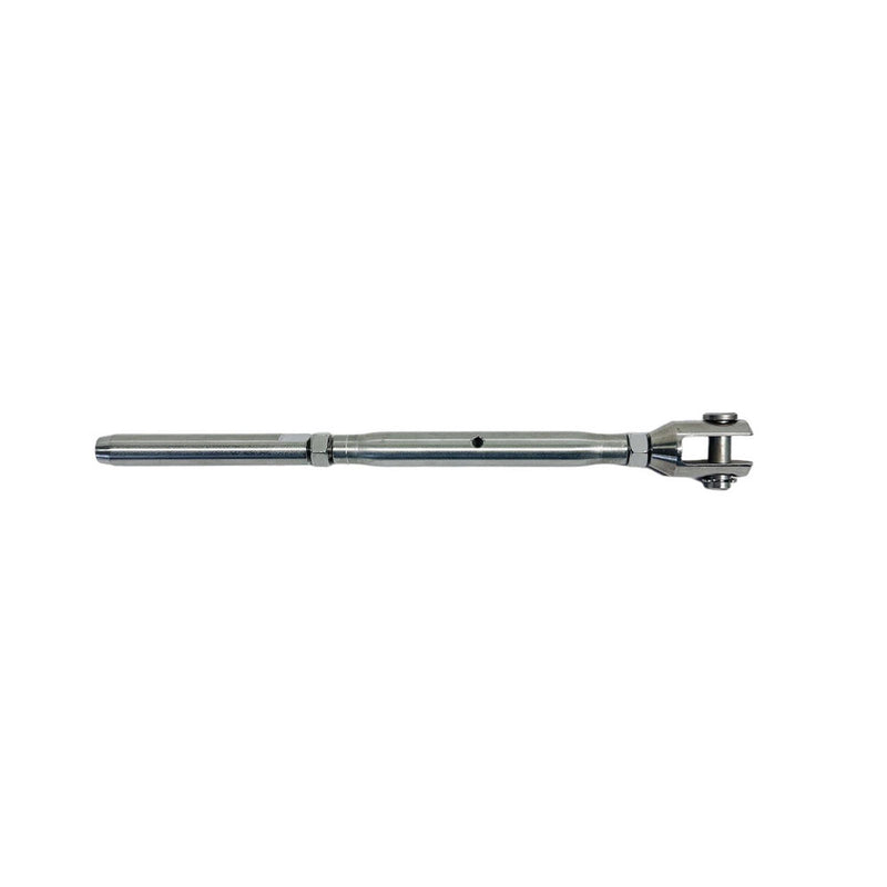 Marine Stainless Steel 1/4" Thread Fork & Hand Swage Stud Turnbuckle For 1/8", 3/16" Cable