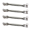 4 Pc Marine Stainless Steel 3/16" Toggle & toggle Pipe Turnbuckle 320 Lbs WLL