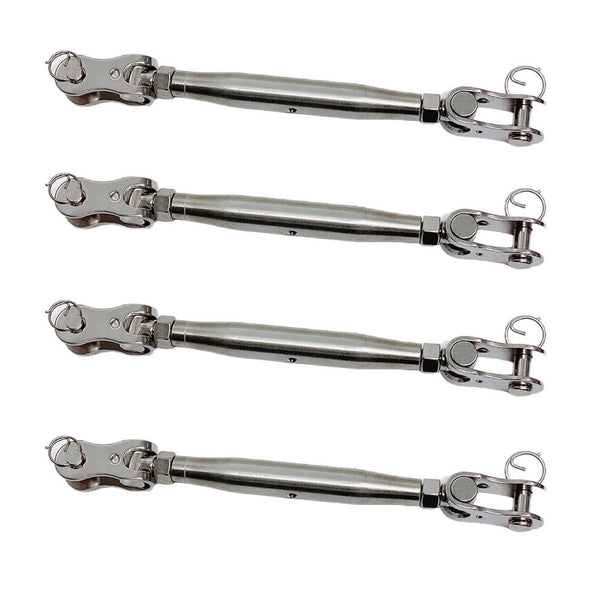 4 Pc Marine Stainless Steel 3/16" Toggle & toggle Pipe Turnbuckle 320 Lbs WLL