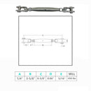 Marine Stainless Steel T316 Toggle & Toggle Pipe Turnbuckle