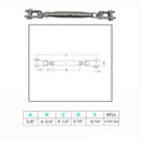 Marine Stainless Steel T316 Toggle & Toggle Pipe Turnbuckle