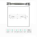 Marine Stainless Steel T316 Toggle & Toggle Pipe Turnbuckle