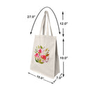 Set of 9 Eco-Friendly Reusable Grocery Bags, Cotton Canvas Tote Shopping Bag