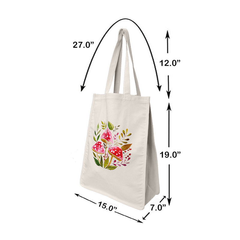 Set of 9 Eco-Friendly Reusable Grocery Bags, Cotton Canvas Tote Shopping Bag