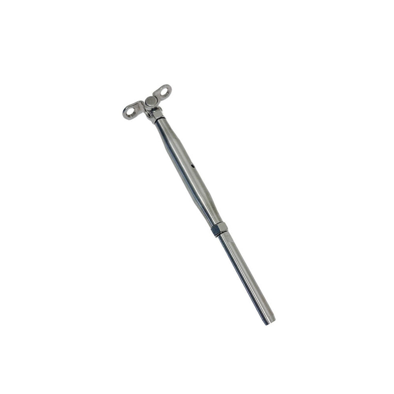 Marine Stainless Steel T316 1/4" Deck Toggle & Swage Stud Turnbuckle 3/16" Cable