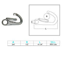 Marine Boat Stainless Steel T316 Double Lock Safety Hook WLL 850 Lbs Sailing