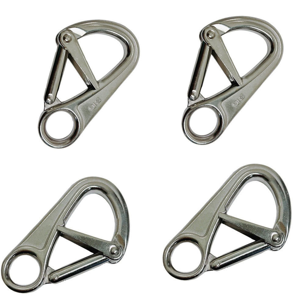 4 Pc Marine Boat Stainless Steel Double Lock Safety Hook WLL 850 Lbs Sailing