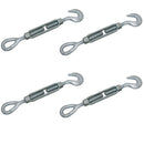 4 Pc 3/4" x 6" Hook Eye Galvanized Turnbuckle Pulley Drop Forged 3,000 Lbs WLL