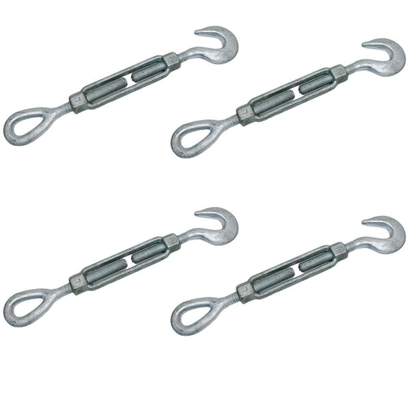4 Pc 3/4" x 6" Hook Eye Galvanized Turnbuckle Pulley Drop Forged 3,000 Lbs WLL