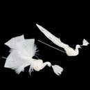 2 Pcs 6"L Artificial Peacock Bird Glitter Gems Foam Feather Crafts Christmas Ornament Decorations