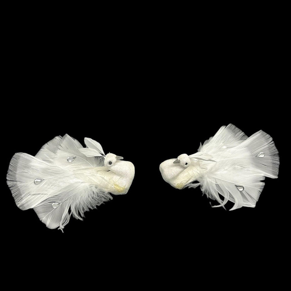 10 Pcs 4-1/2"L Artificial Peacock Bird Glitter Gems Foam Feather Crafts Christmas Ornament Decorations