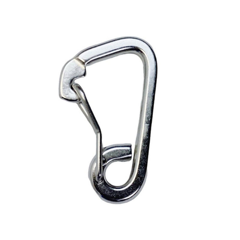 Stainless Steel T316 1/4" Harness Clip 250Lb WLL Spring Gate Snap Hook Flat Body