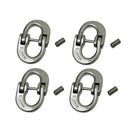 4 Pc Stainless Steel T318LN 1/4" G60 Hammerlock Link Chain Connect 1980 Lbs WLL