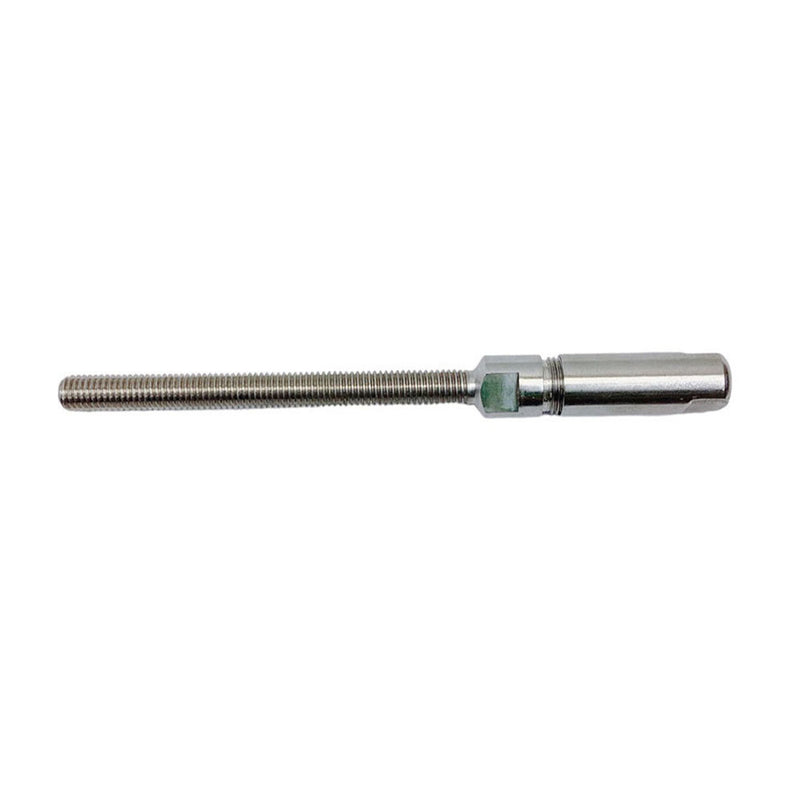 Stainless Steel Fully Threaded 3/16" Push & Go Swageless Stud For 3/16" Cable