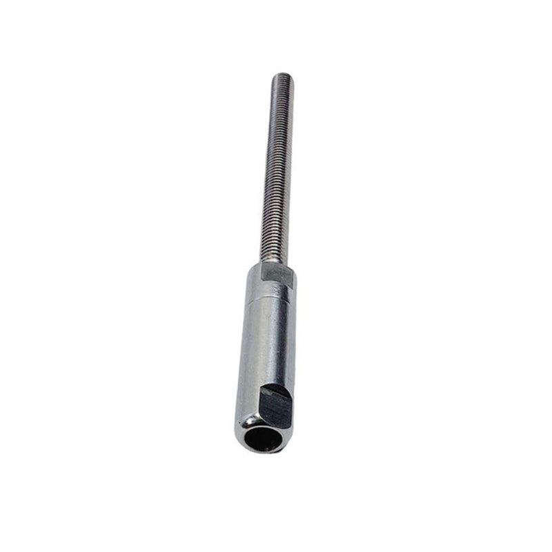Stainless Steel Fully Threaded 1/4" Push & Go Swageless Stud For 1/4" Cable