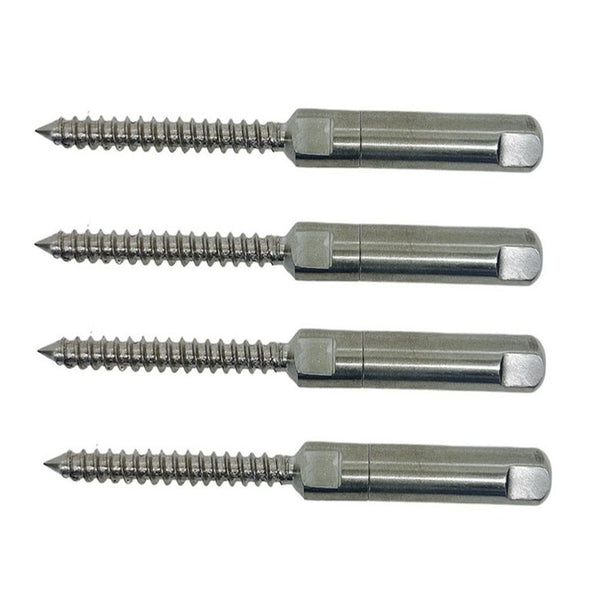 4 Pc Marine Stainless Steel 3/16" Push & Go Swageless Lag For 3/16" Cable Rail