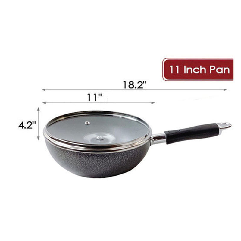 Non-Stick Saute Frying Pan Fry Wok With Lid
